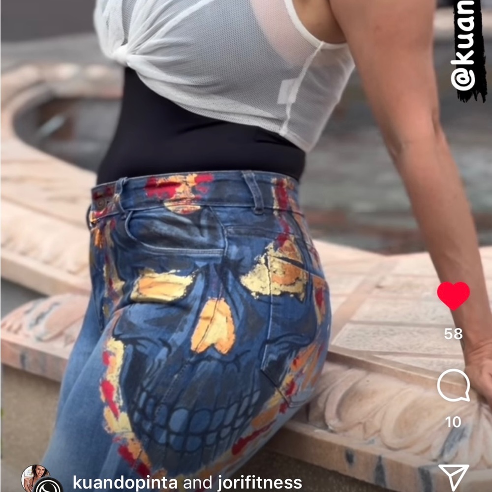 Jean stretch High Waist 28 Intervened @kuandopinta exclusive model!
